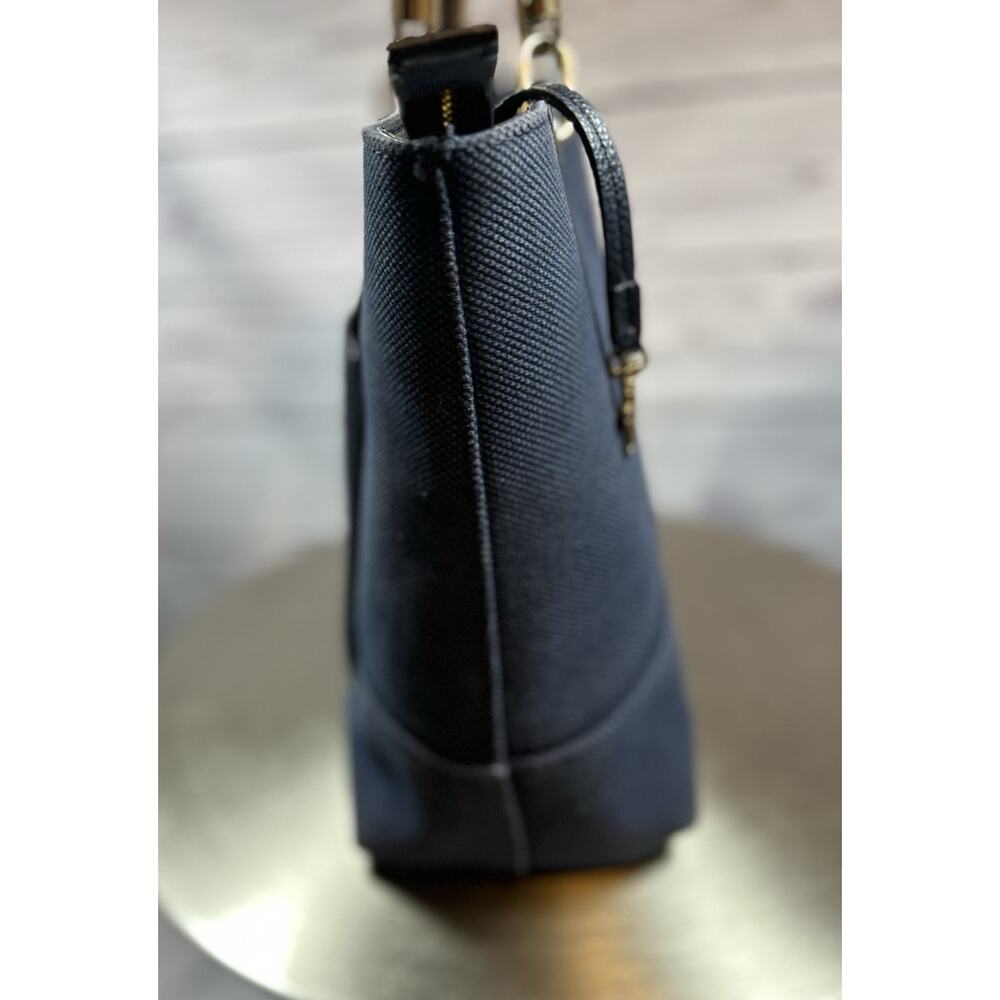 Michael Kors Large Dark Blue Canvas Beach Tote Bag Rope Handles - Picture 3 of 8